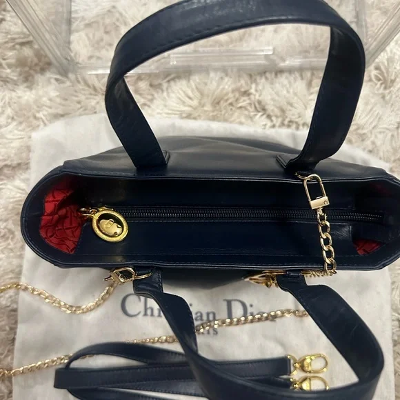 Christian Dior Lady Dior 2 Way Tote Bag Navy - Picture 5 of 14